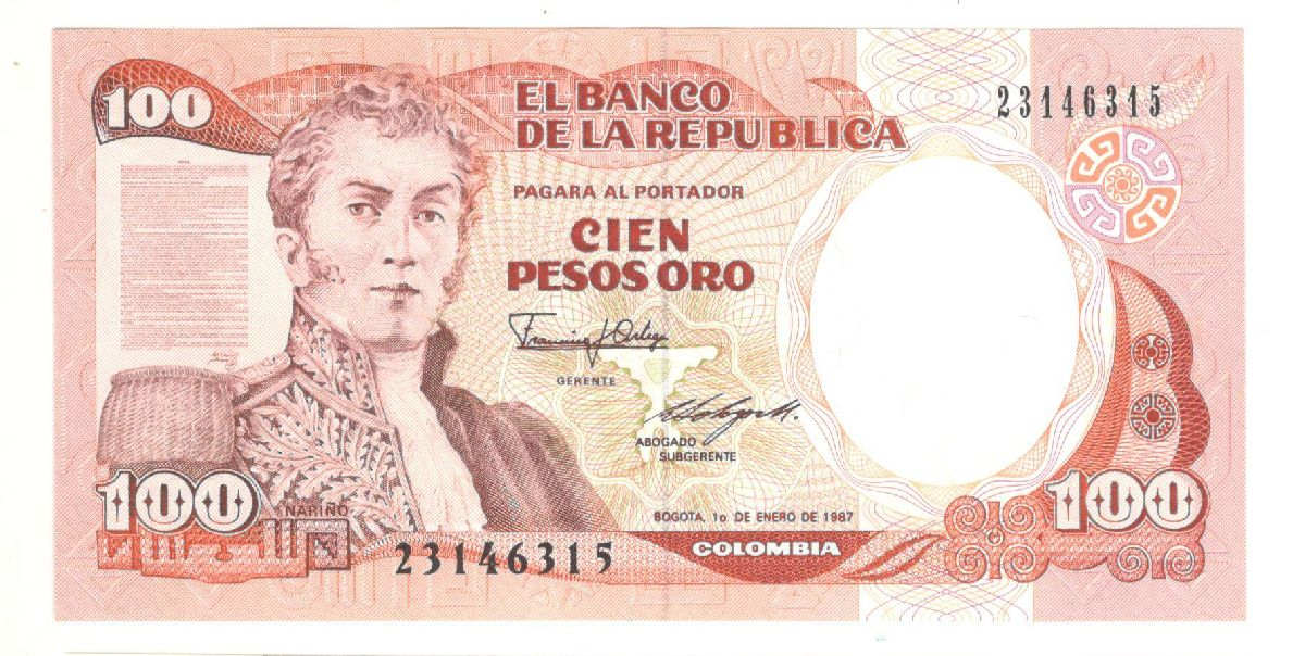 100 ���� 1987 �������� UNC
